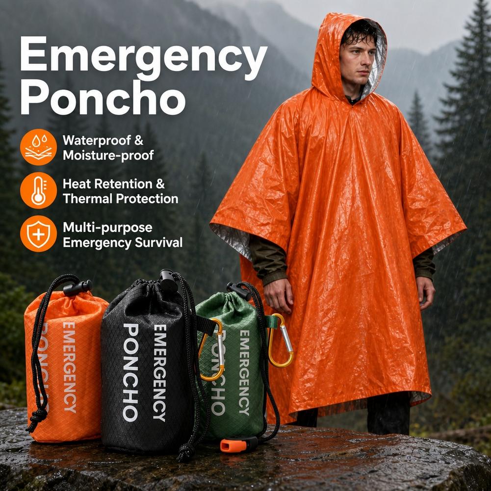 Компактный набор для экстренны – обзор и цена Emergency Poncho Rain